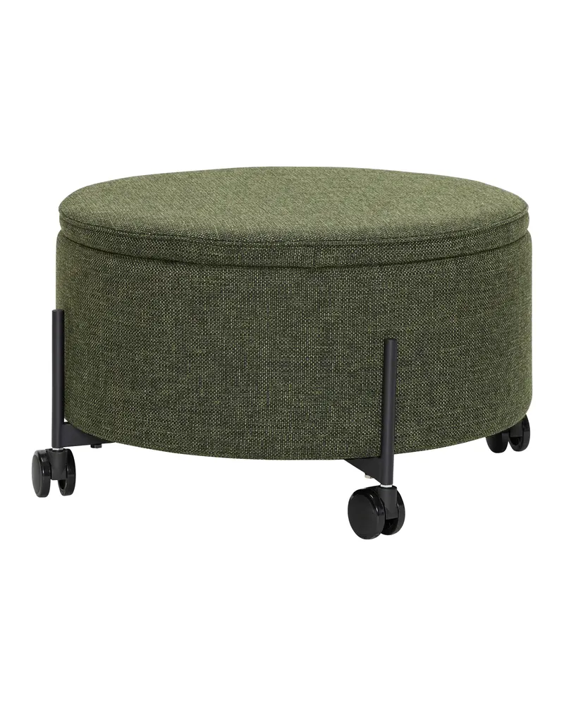Contain Pouf aus Acryl, Polyester und Stahl in Grün