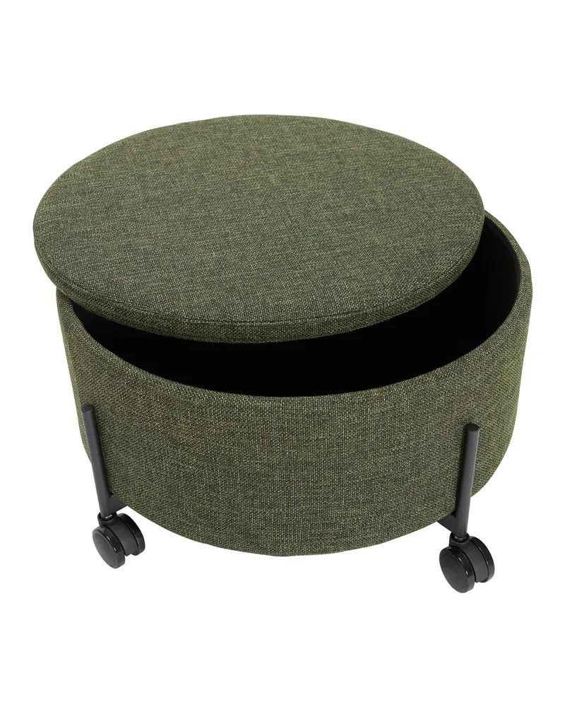 Hübsch Contain Pouf in Grün, Ø 67 × 38 cm, Ansicht 2