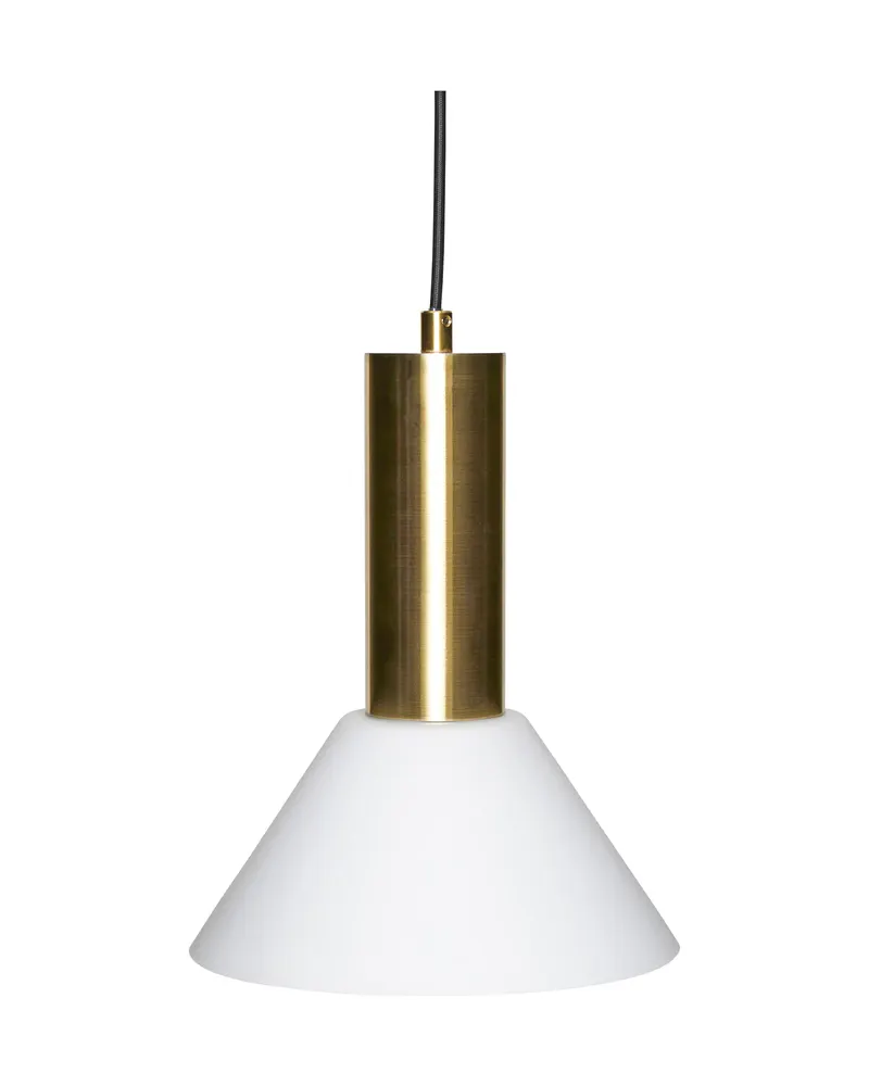 Hübsch Contrast Pendelleuchte in Messingfarben und Weiß, Ø 25 × H 28 cm, Ansicht 2