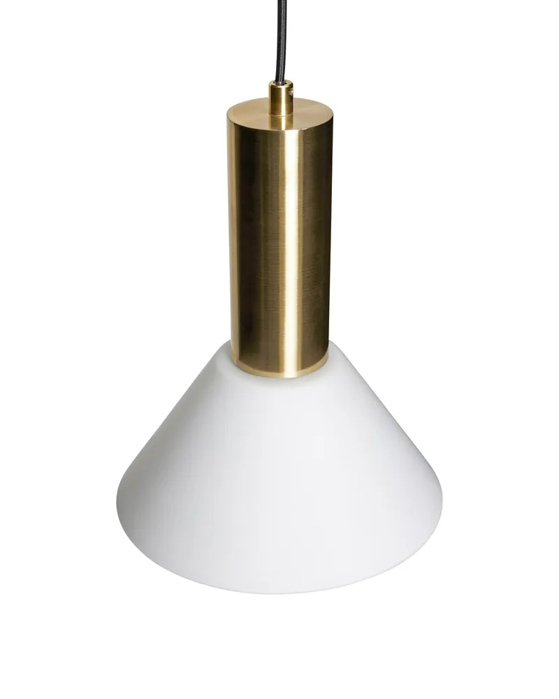 Hübsch Contrast Pendelleuchte in Messingfarben und Weiß, Ø 25 × H 28 cm, Ansicht 3