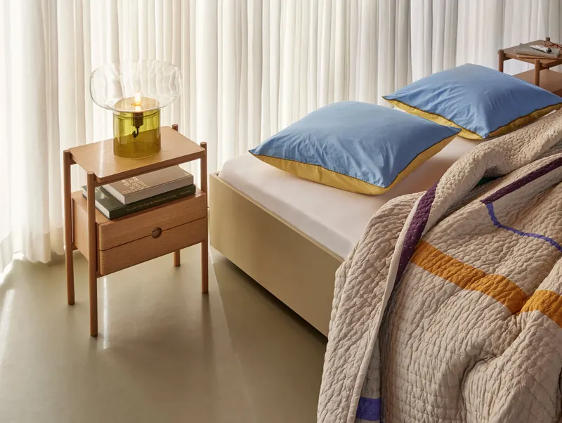 Hübsch Twist Square Tagesdecke in Multifarben und Sandfarben, 260 × 260 cm, Ansicht 2