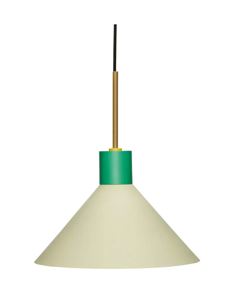 Crayon Pendelleuchte aus Eisen, Grün, Hellgrün, Rotbraun, Gelb
