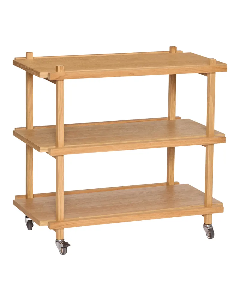 Hübsch Crayon Servierwagen in Naturfarben, 70 × 38 × H 70 cm, Ansicht 1
