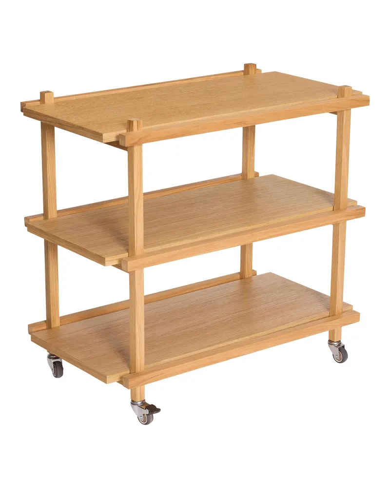 Hübsch Crayon Servierwagen in Naturfarben, 70 × 38 × H 70 cm, Ansicht 2