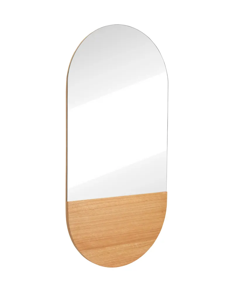 Crescent Oval Spiegel mit Eichenfurnier in Naturfarben, FSC®-zertifiziert, Naturfarben