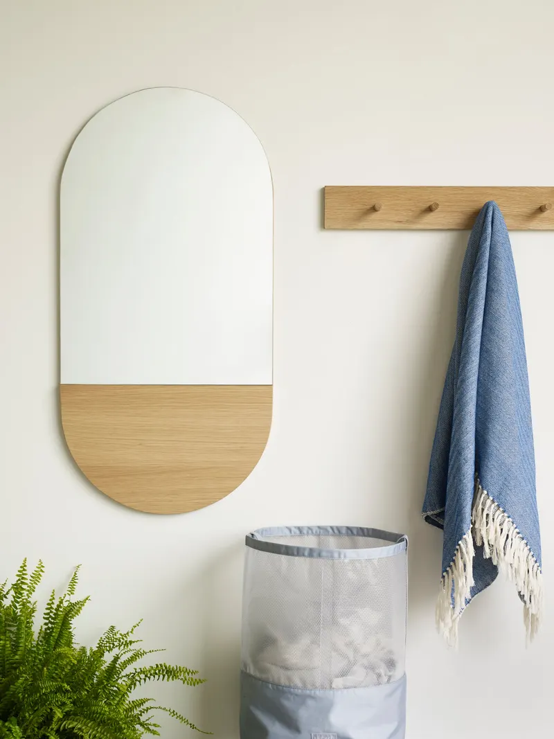 Hübsch Crescent Oval Spiegel in Naturfarben, 50 × H 100 cm, Ansicht 2