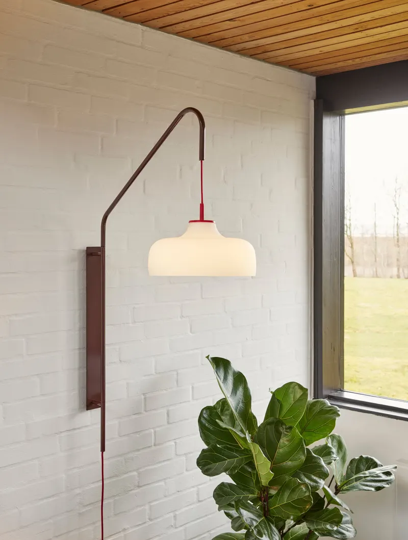 Hübsch Current Wandleuchte in Rotbraun und Weiß, 71 × 30 × H 111 cm, Ansicht 3