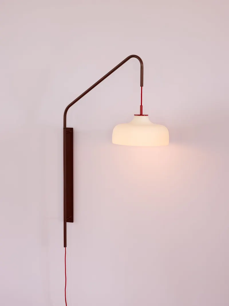Hübsch Current Wandleuchte in Rotbraun und Weiß, 71 × 30 × H 111 cm, Ansicht 6