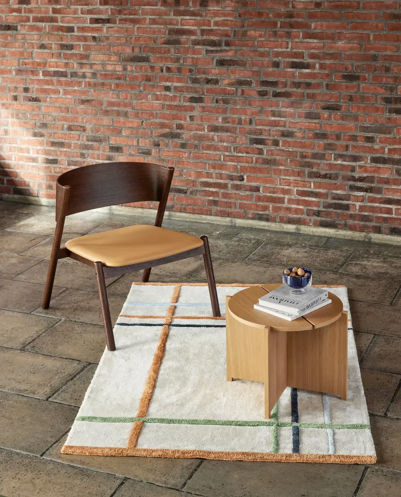 Hübsch Oblique Sessel in Braun und Naturfarben, 64 × 64 × H 75 cm, Ansicht 8