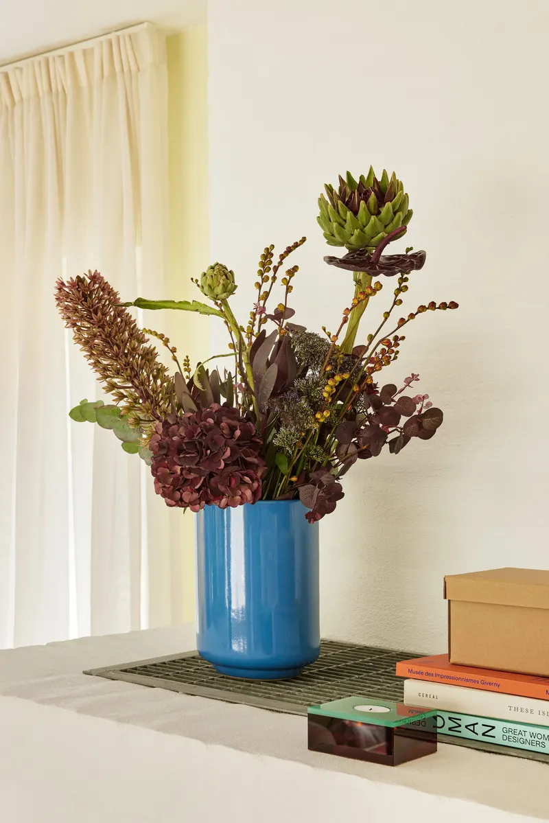 Hübsch Deux Pflanzgefäßset in Blau und Rotbraun, Ø 20 × H 20 cm,Ø 17 × H 25 cm, Ansicht 3
