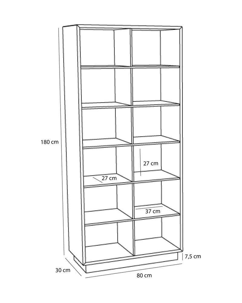 Hübsch Disco Regal in Naturfarben, 80 × 30 × H 180 cm, Ansicht 8