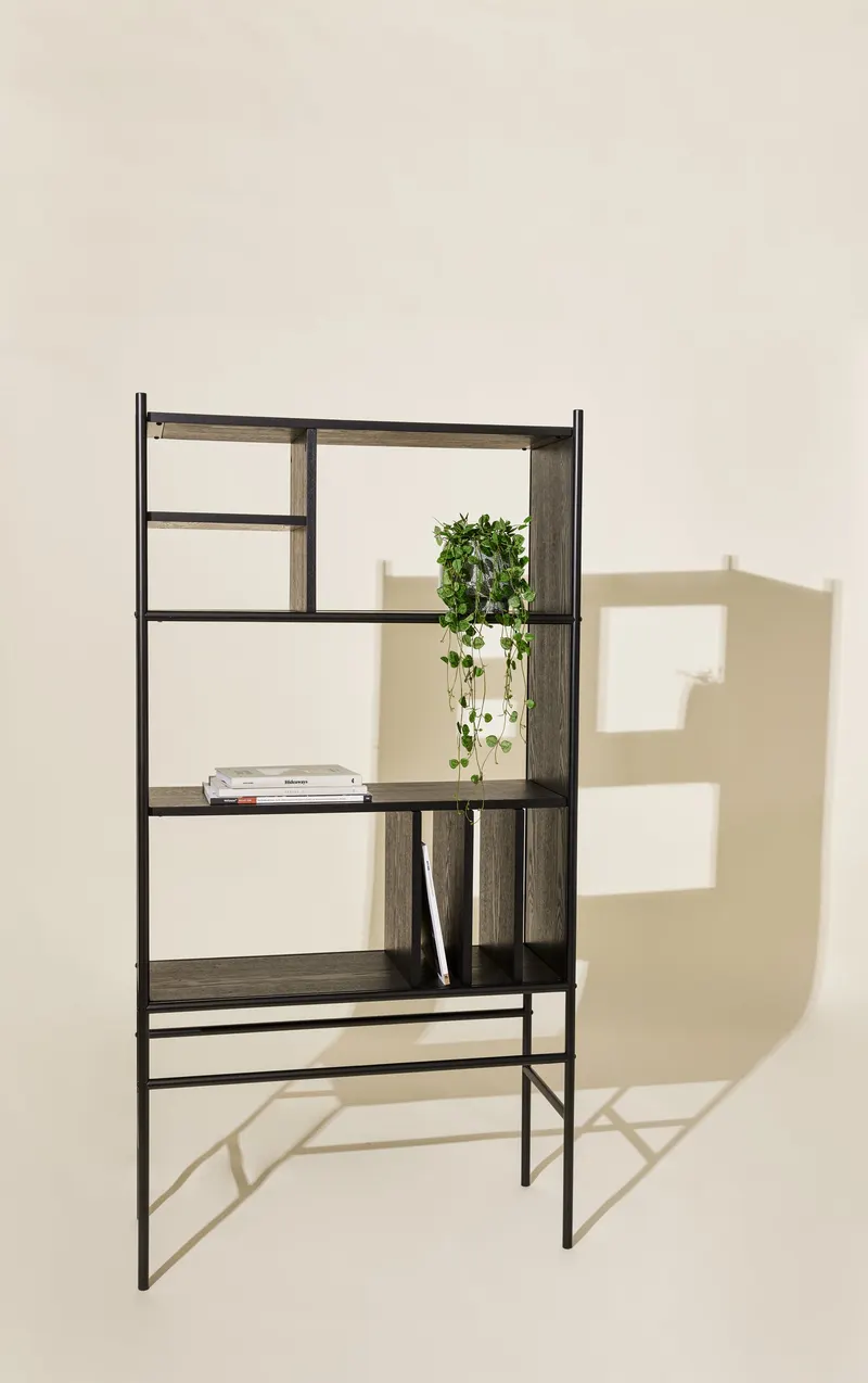 Hübsch Divide Regal in Schwarz, 79 × 32 × H 160 cm, Ansicht 4