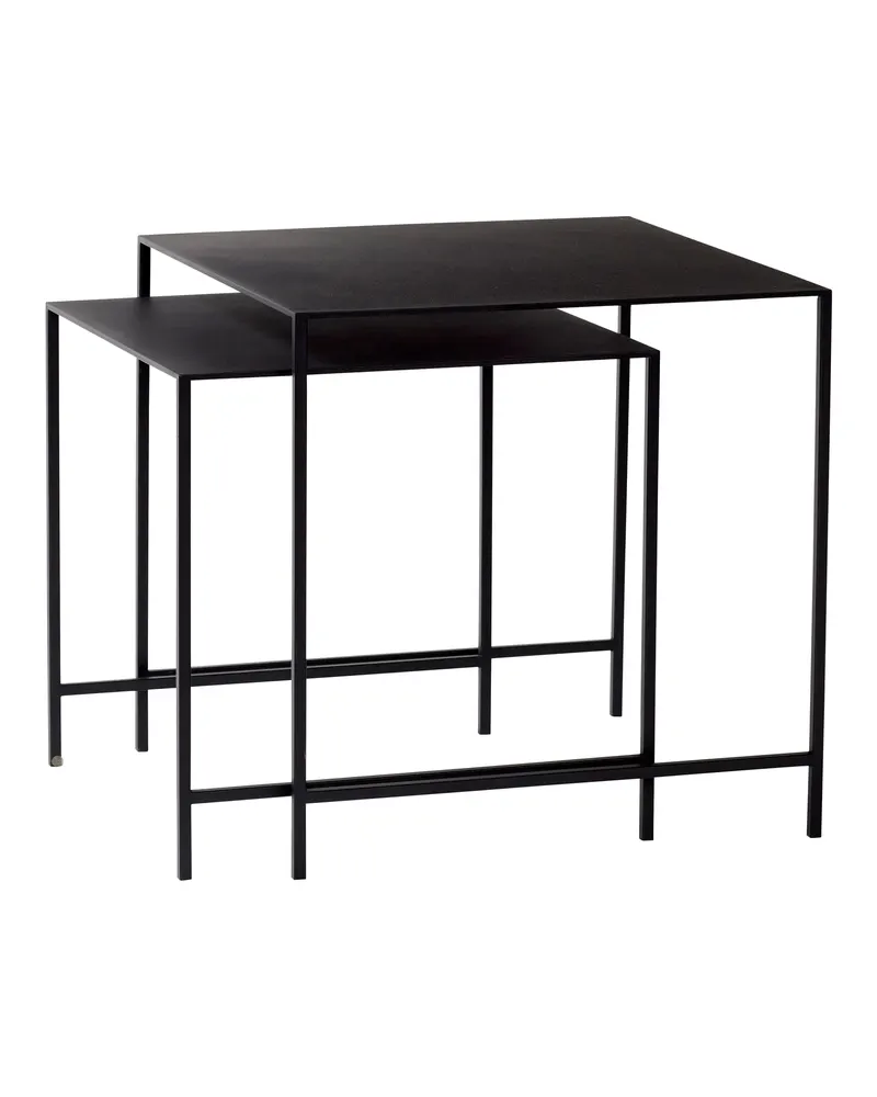 Duo Beistelltisch aus Eisen in Schwarz (2er-Set)