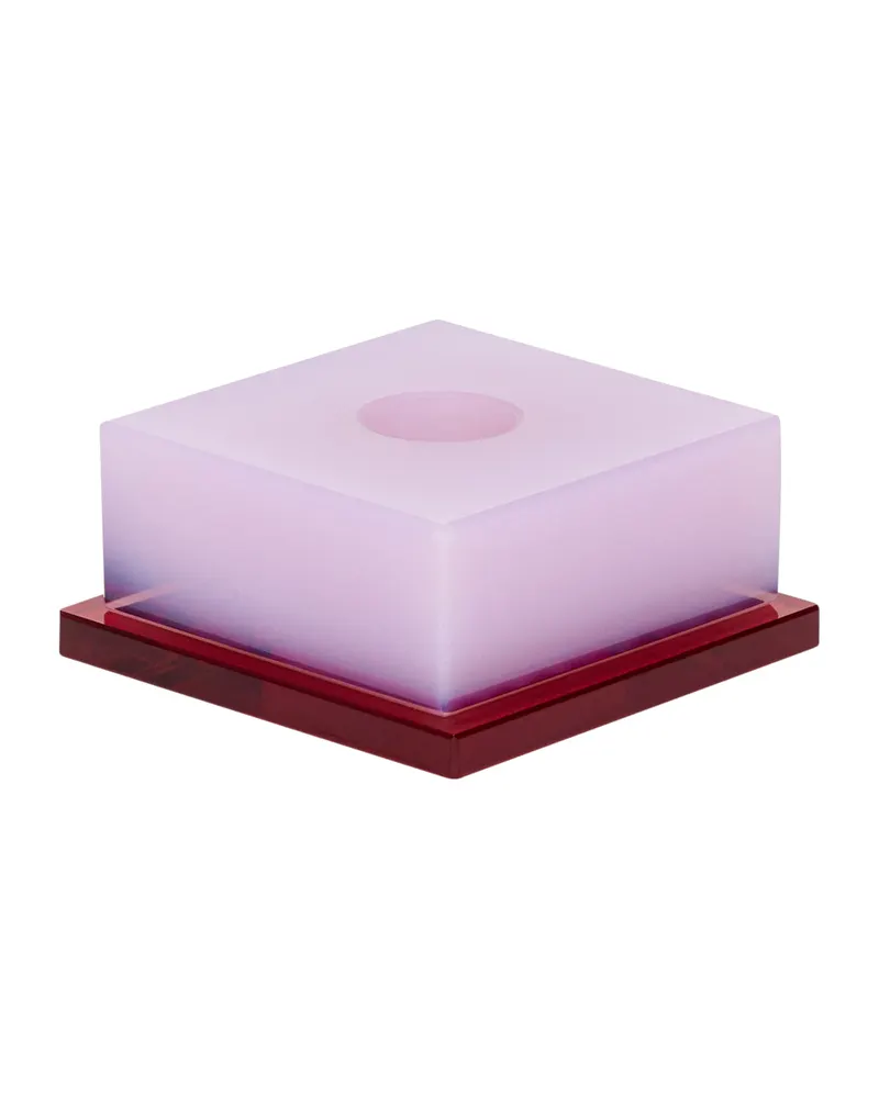 Dust Kerzenhalter aus Kristall in Rot und Altrosa, Rot, Alt rosa