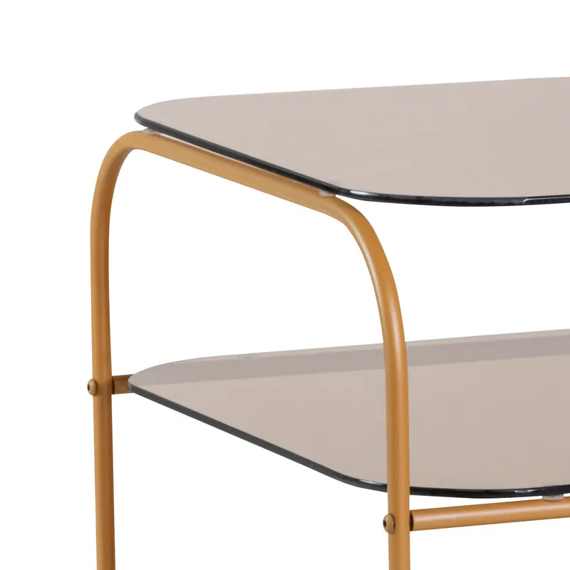 Hübsch Echo Beistelltisch in Braun und Orange, 41 × 41 × H 42 cm, Ansicht 2