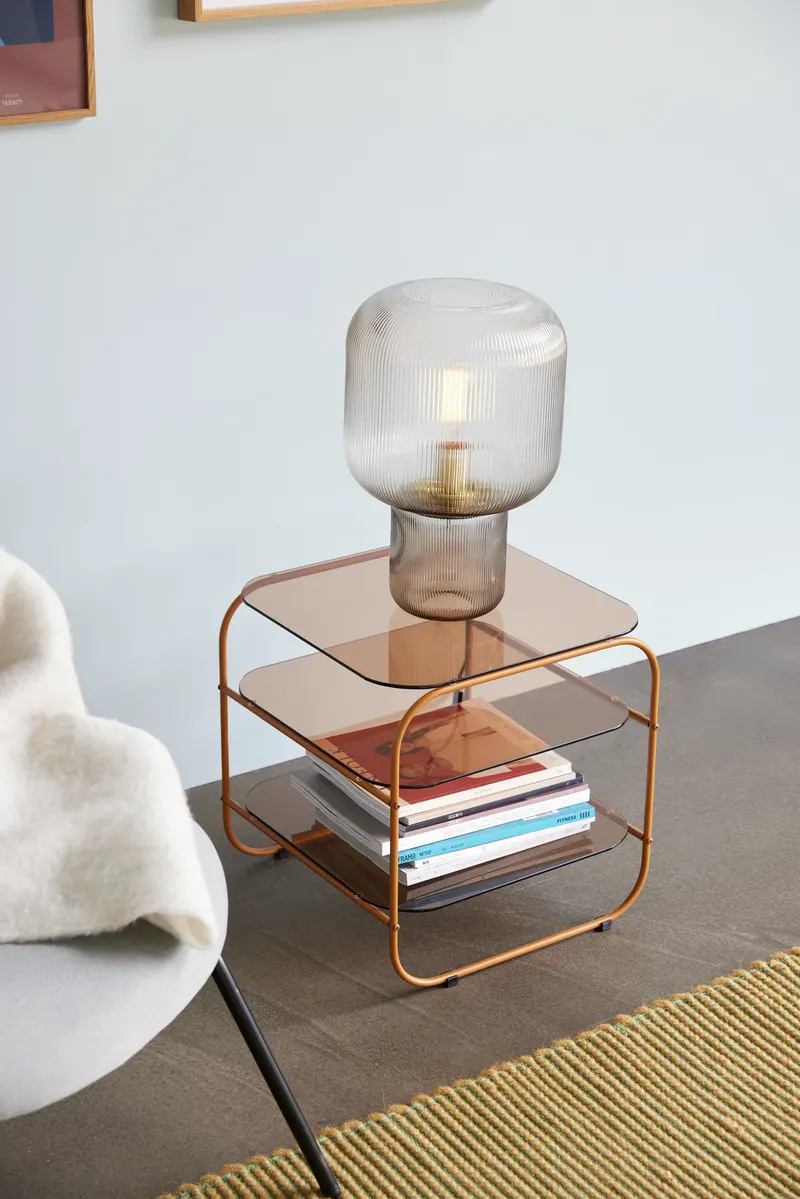 Hübsch Echo Beistelltisch in Braun und Orange, 41 × 41 × H 42 cm, Ansicht 4