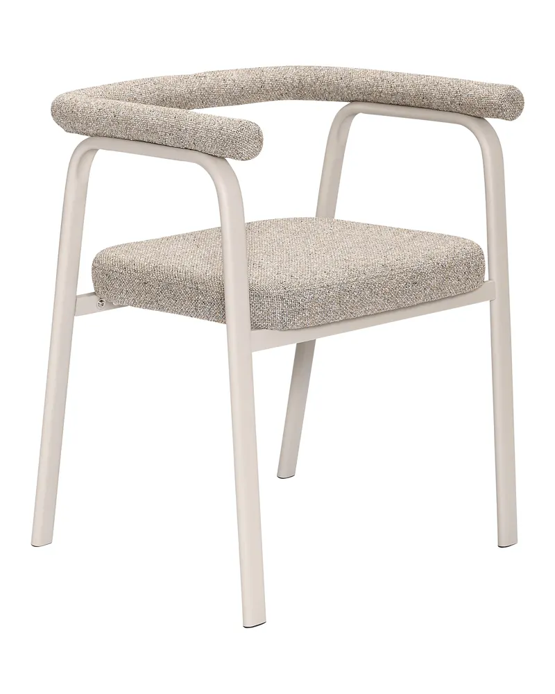Ecto Esszimmerstuhl aus Eisen und Polyester, FSC®-zertifiziert, Sandfarben