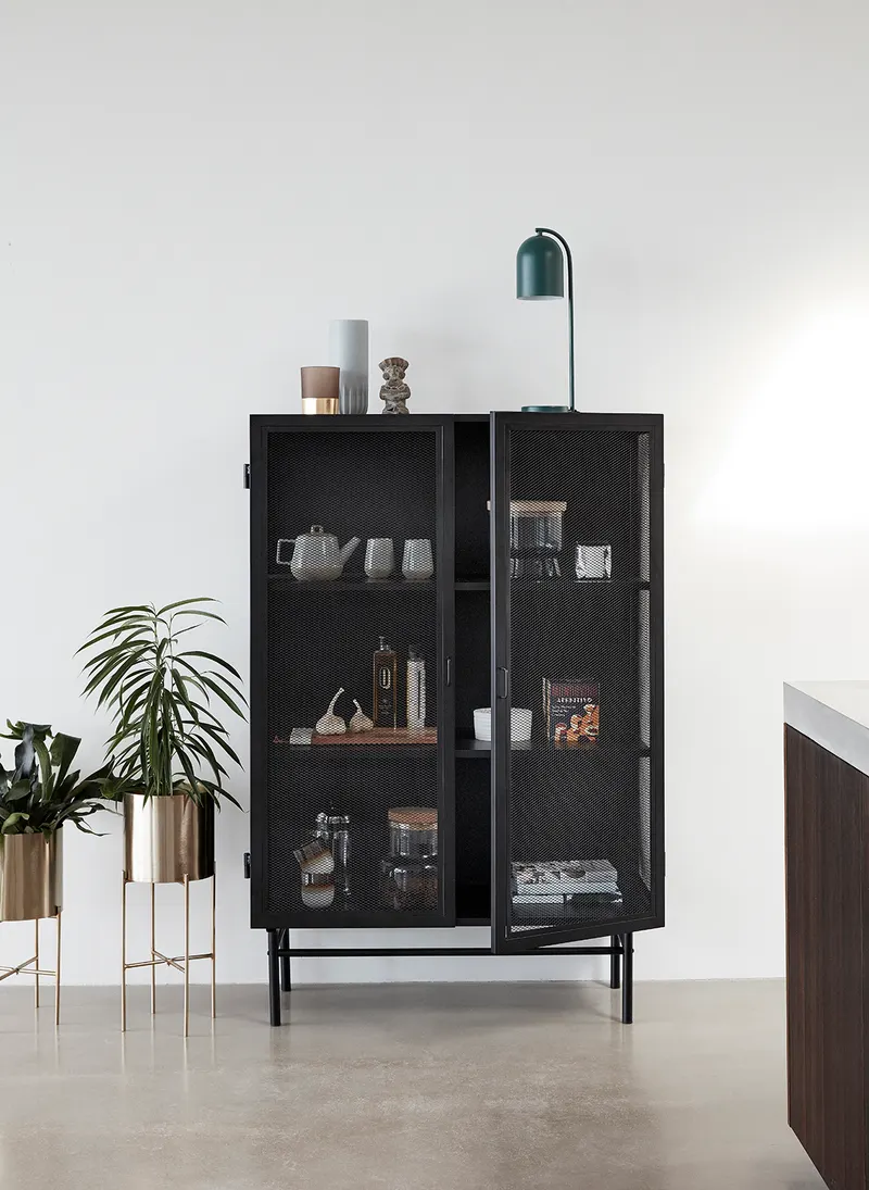 Hübsch Edge Double Schrank in Schwarz, 100 × 45 × H 150 cm, Ansicht 3