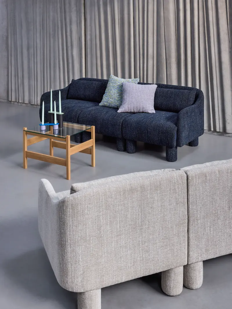 Hübsch Elegance Sofa in Dunkelblau, Länge 224 cm / Breite 83 cm / Höhe 74 cm, Ansicht 1