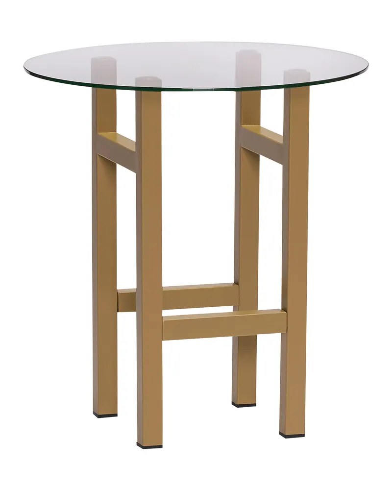 Elevate Beistelltisch aus Glas und Eisen in Klar und Oliv, Klar, Oliv