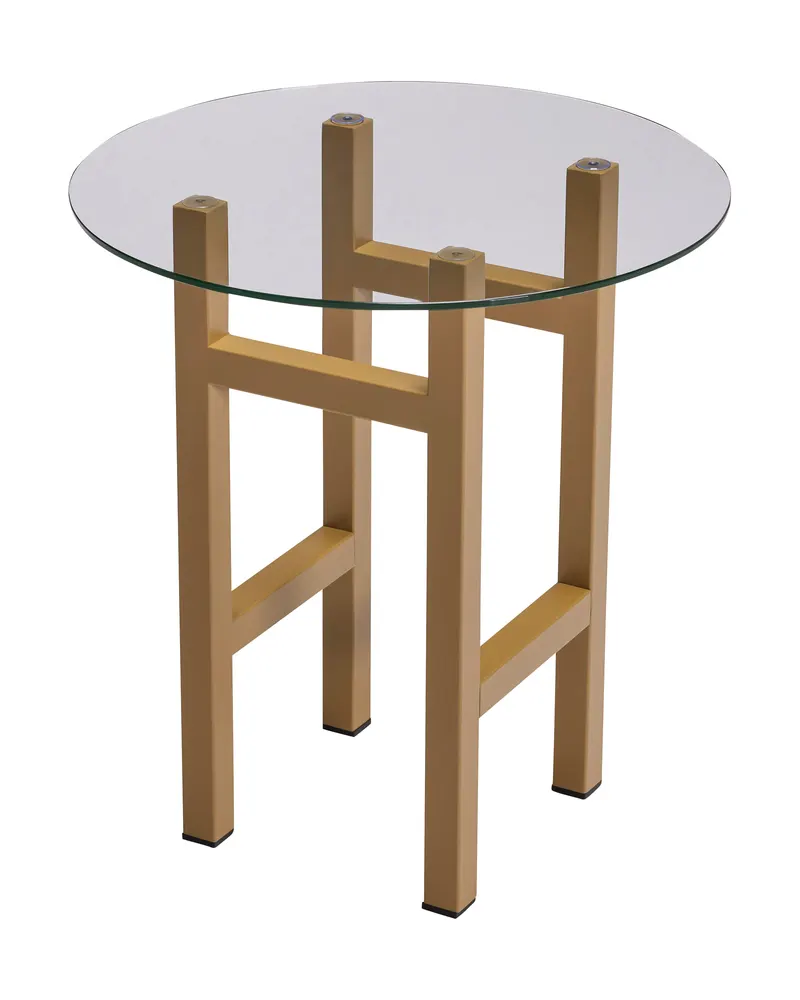 Hübsch Elevate Beistelltisch in Klar und Oliv, Ø 40 × H 44 cm, Ansicht 2