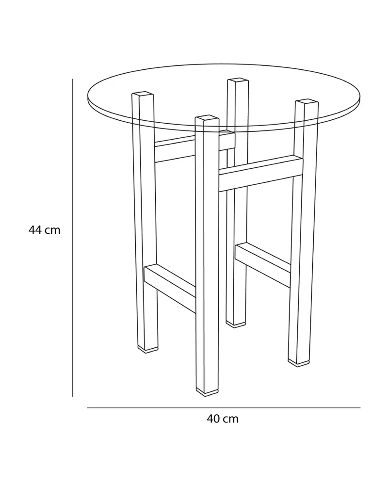 Hübsch Elevate Beistelltisch in Klar und Oliv, Ø 40 × H 44 cm, Ansicht 3