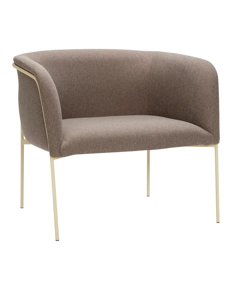 Eyrie Sessel aus Polyester und Stahl, Braun, Gelb