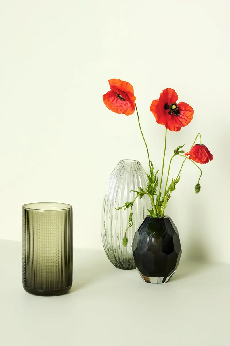 Hübsch Facet Vase in Bordeaux, Ø 13 × H 17 cm, Ansicht 2