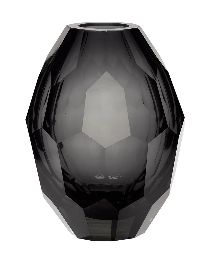 Hübsch Facet Vase in Grau, Ø 13 × H 17 cm, Ansicht 1