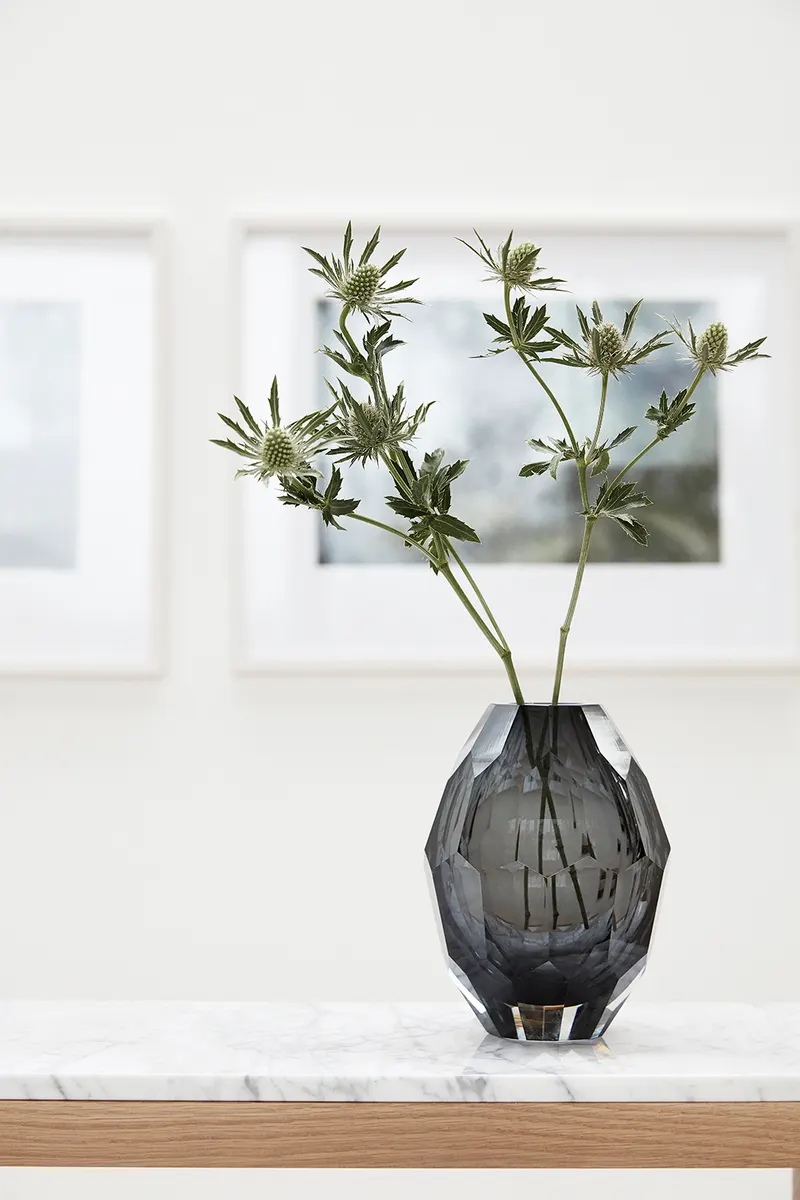 Hübsch Facet Vase in Grau, Ø 13 × H 17 cm, Ansicht 4