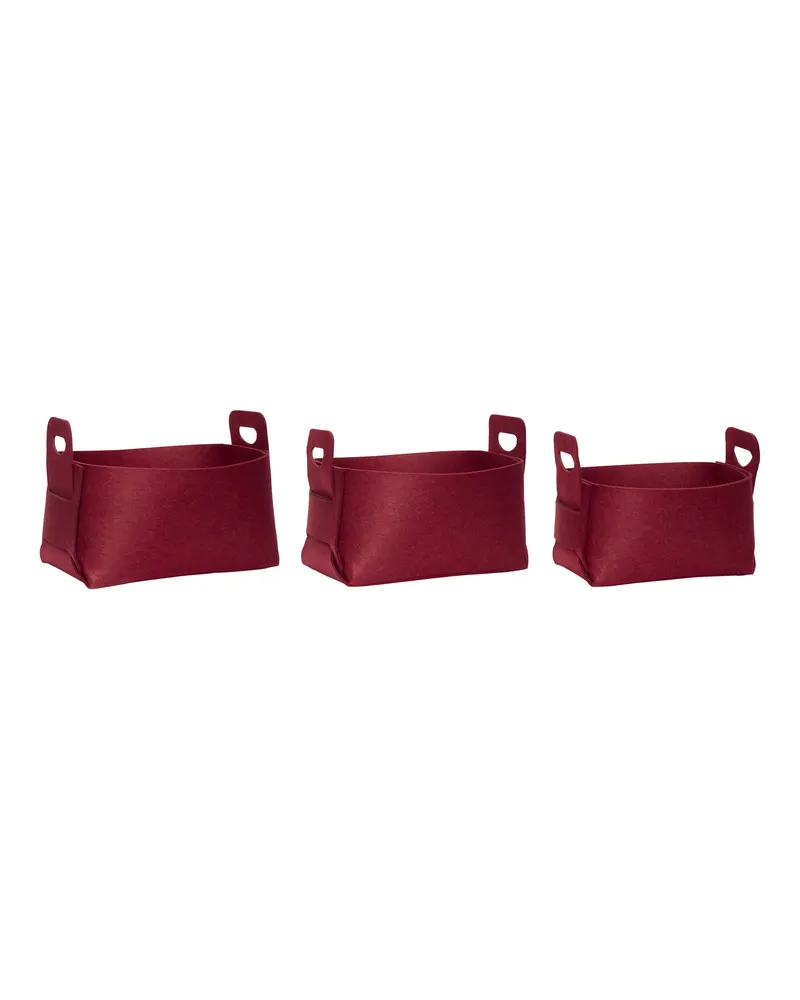 Felt Square Korbset aus Filz in Rot (3er-Set)