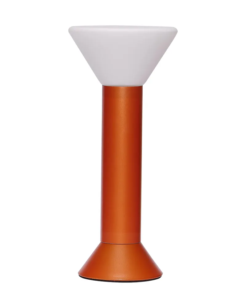 Flash Akku-Tischleuchte aus Glas und Eisen, Orange