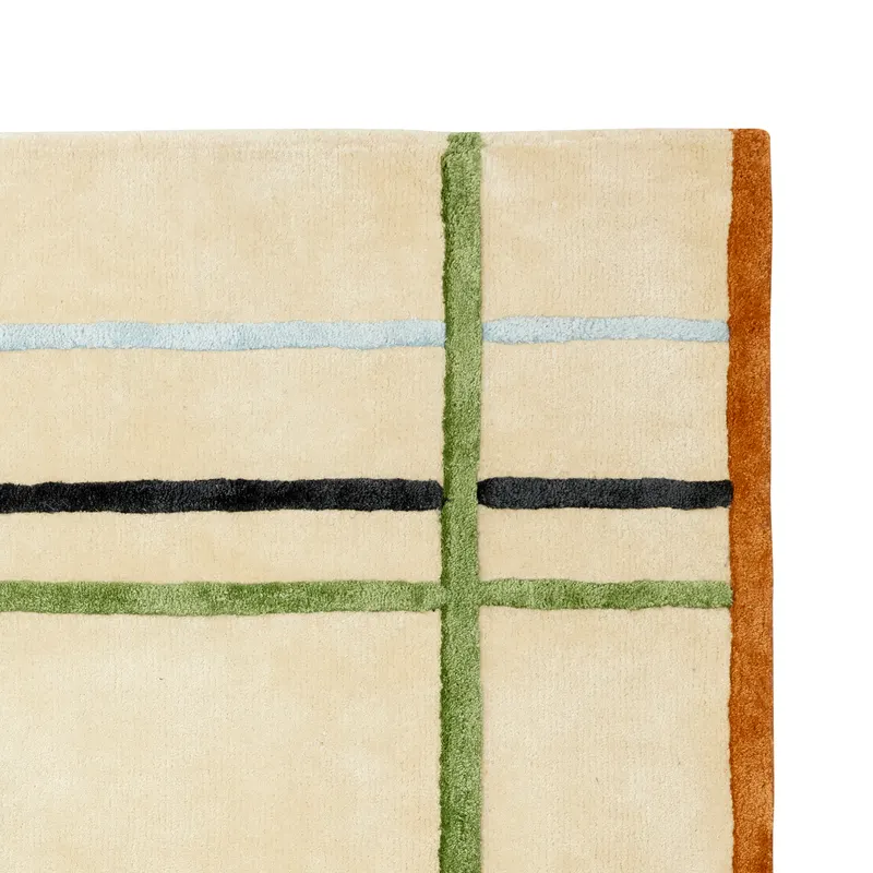 Hübsch Fluffy Teppich in Beige, Blau, Grün und Gelb, 120 × 180 cm, Ansicht 2