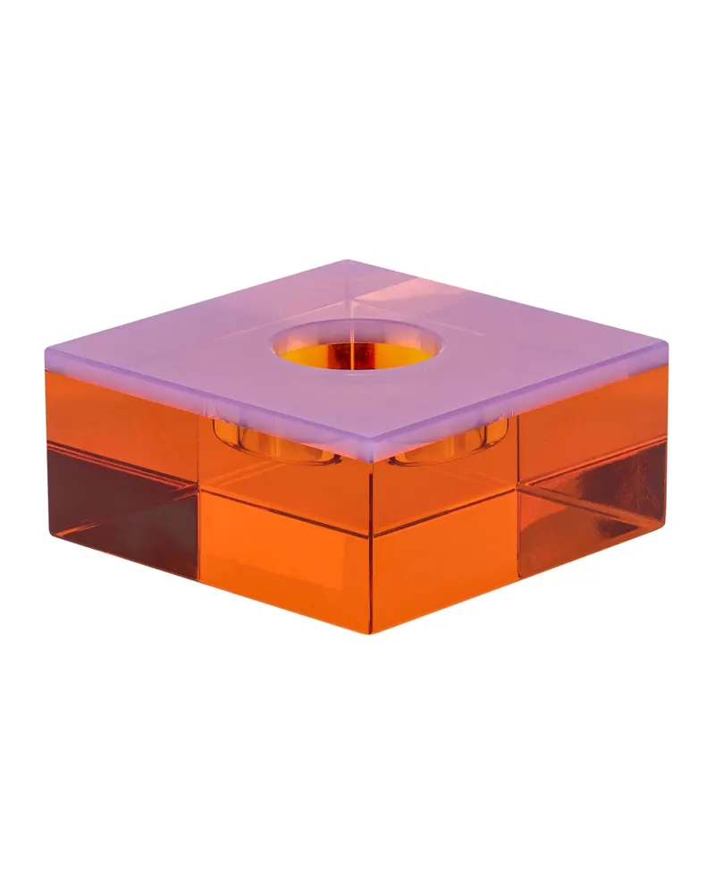 Hübsch Flux Teelichthalter in Orange und Rosa, 10 × 10 × H 4 cm, Ansicht 5