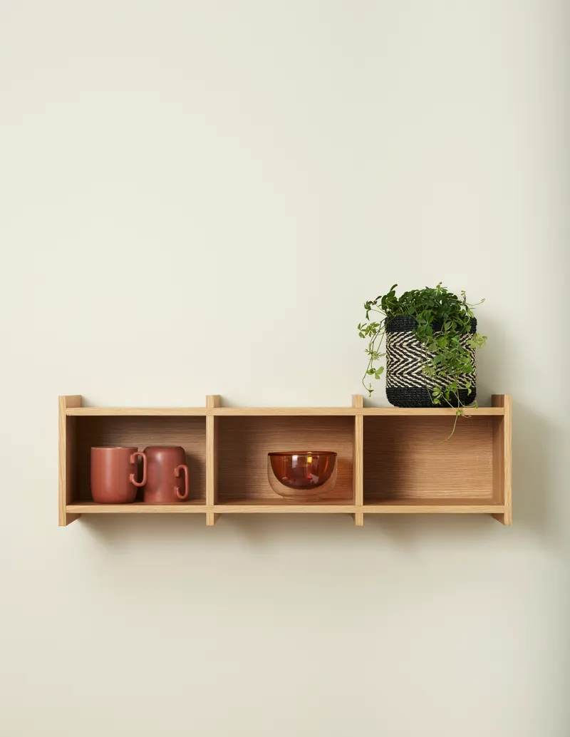 Hübsch Focal Regal in Naturfarben, 80 × 20 × H 23 cm, Ansicht 6