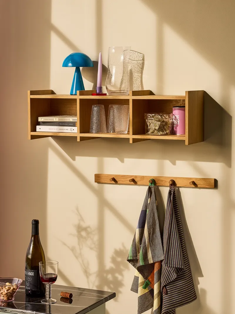 Hübsch Focal Regal in Naturfarben, 80 × 20 × H 23 cm, Ansicht 7