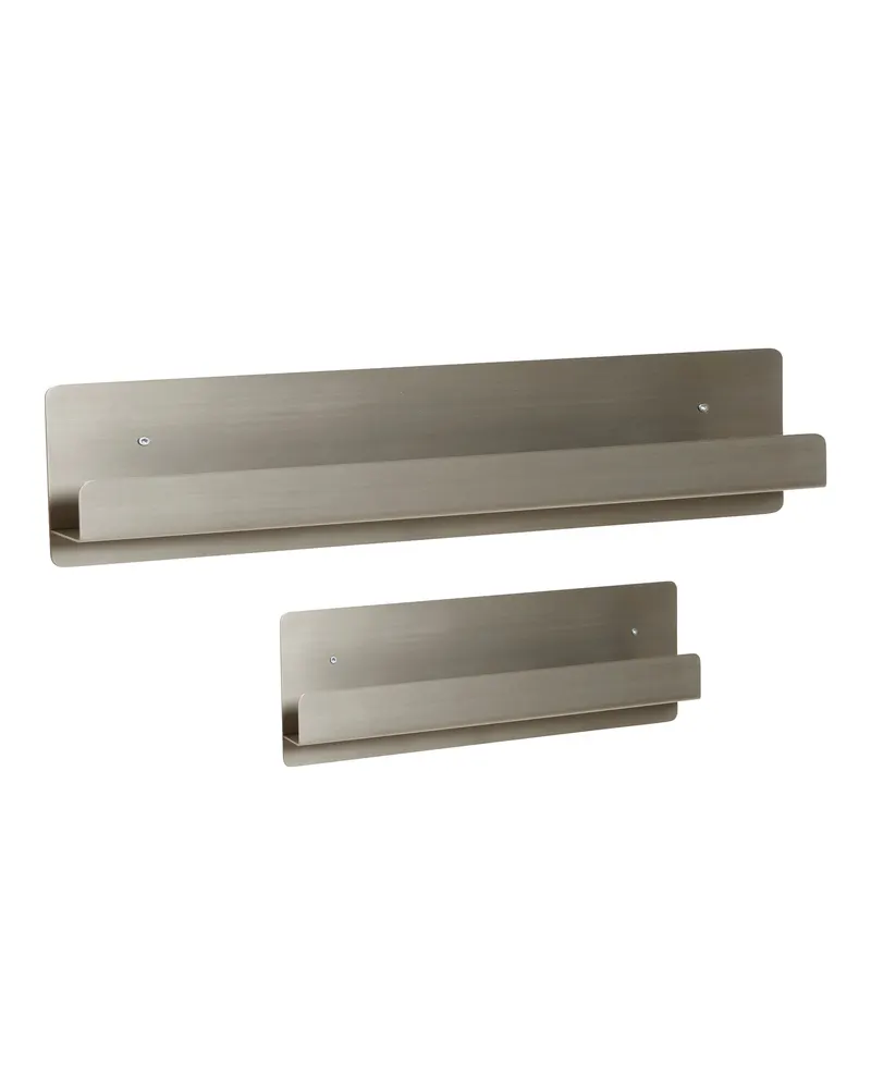 Fold Regal aus rostfreiem Stahl in Nickel (2er-Set)