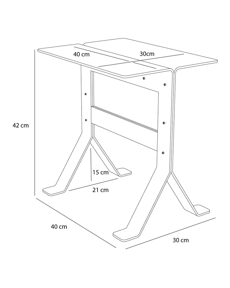 Hübsch Fold Beistelltisch in Schwarz, 40 × 30 × H 42 cm, Ansicht 5