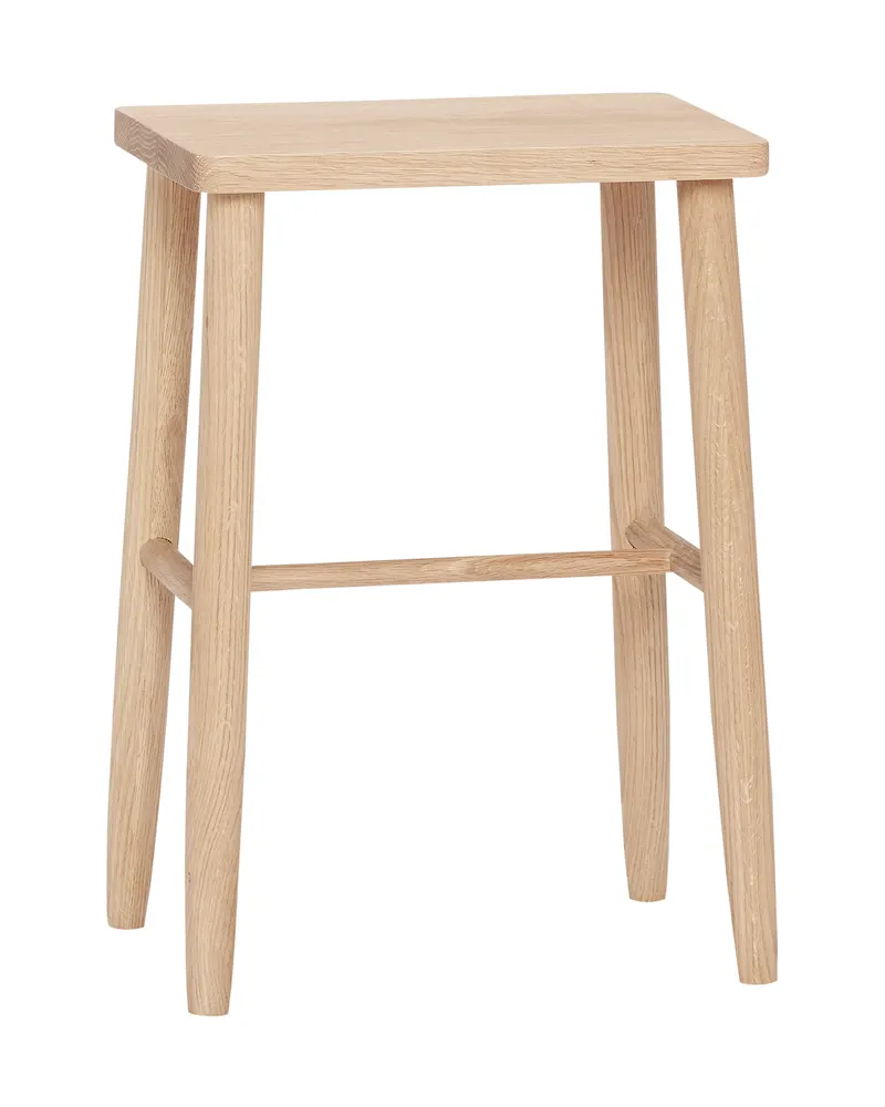 Folk Hocker mit Eichenfurnier in Naturfarben, FSC®-zertifiziert, Naturfarben