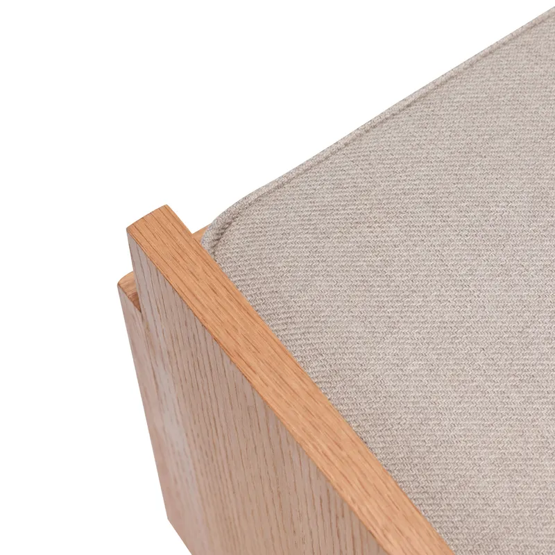 Hübsch Forma Sitzbank in Grau und Naturfarben, 85 × 42 × H 48 cm, Ansicht 4