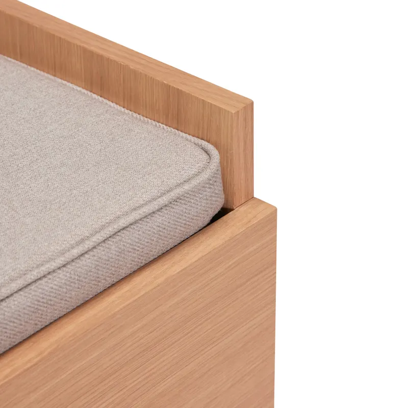 Hübsch Forma Sitzbank in Grau und Naturfarben, 85 × 42 × H 48 cm, Ansicht 5