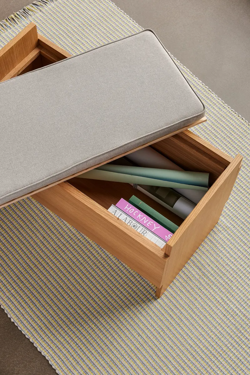Hübsch AtYourFeet Teppich in Beige, Grau, Hellblau, Sandfarben und Gelb, 120 × 180 cm, Ansicht 4