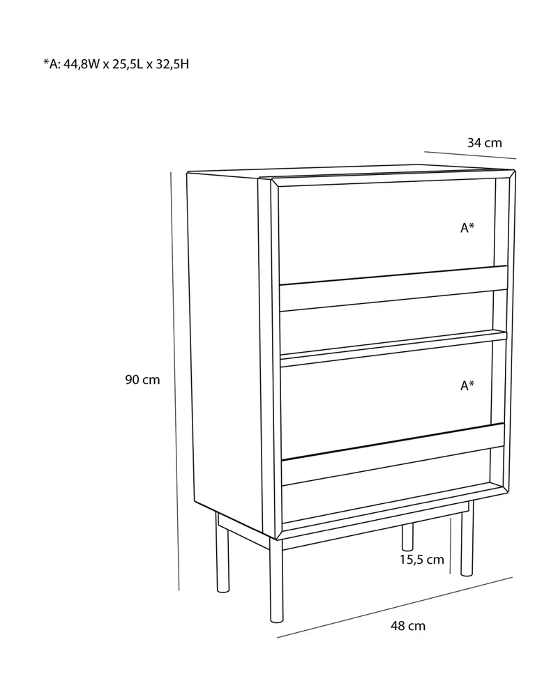 Hübsch Forma Schrank in Naturfarben, 48 × 34 × H 90 cm, Ansicht 5