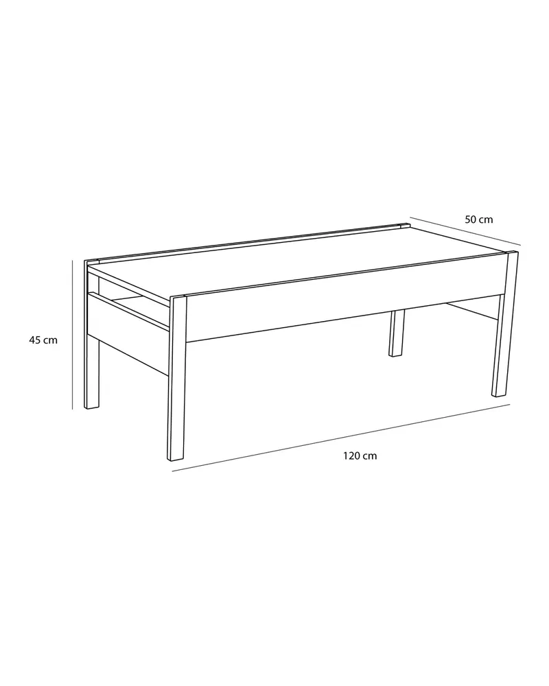 Hübsch Forma Couchtisch in Naturfarben, 120 × 51 × H 45 cm, Ansicht 3