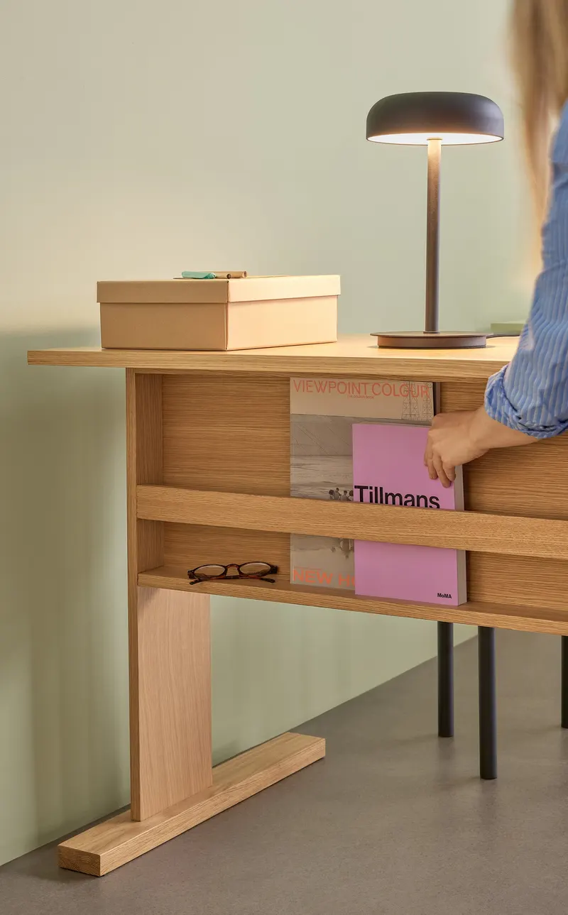 Hübsch Forma Schreibtisch in Naturfarben, 140 × 70 × H 78 cm, Ansicht 11