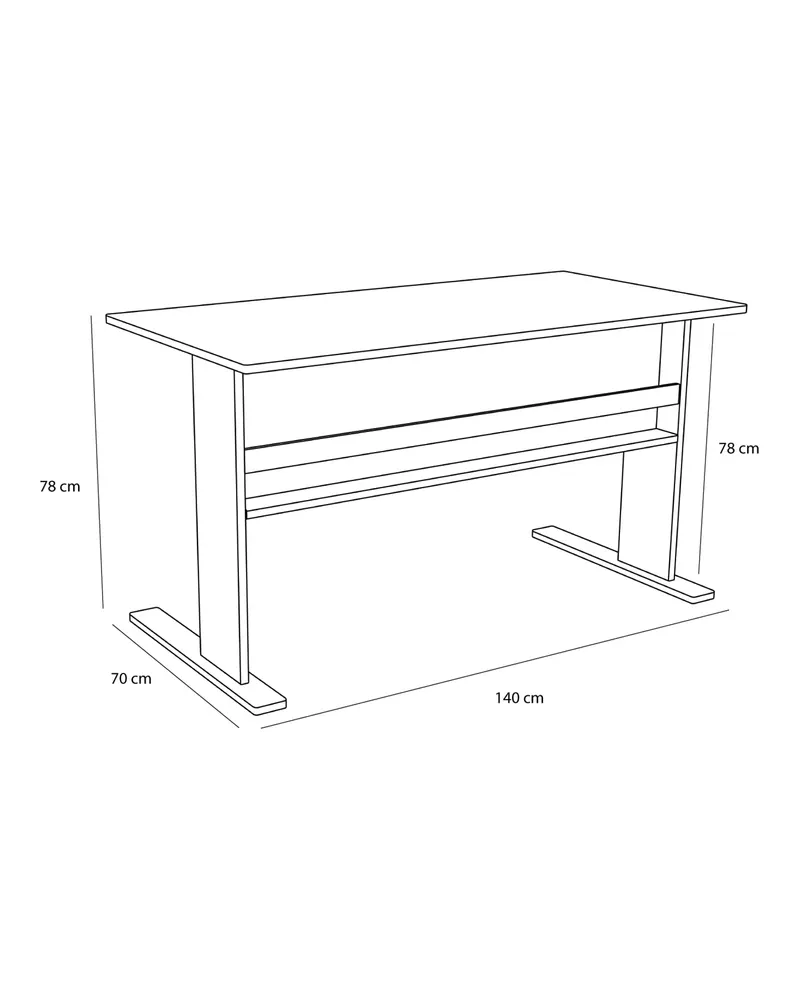 Hübsch Forma Schreibtisch in Naturfarben, 140 × 70 × H 78 cm, Ansicht 2