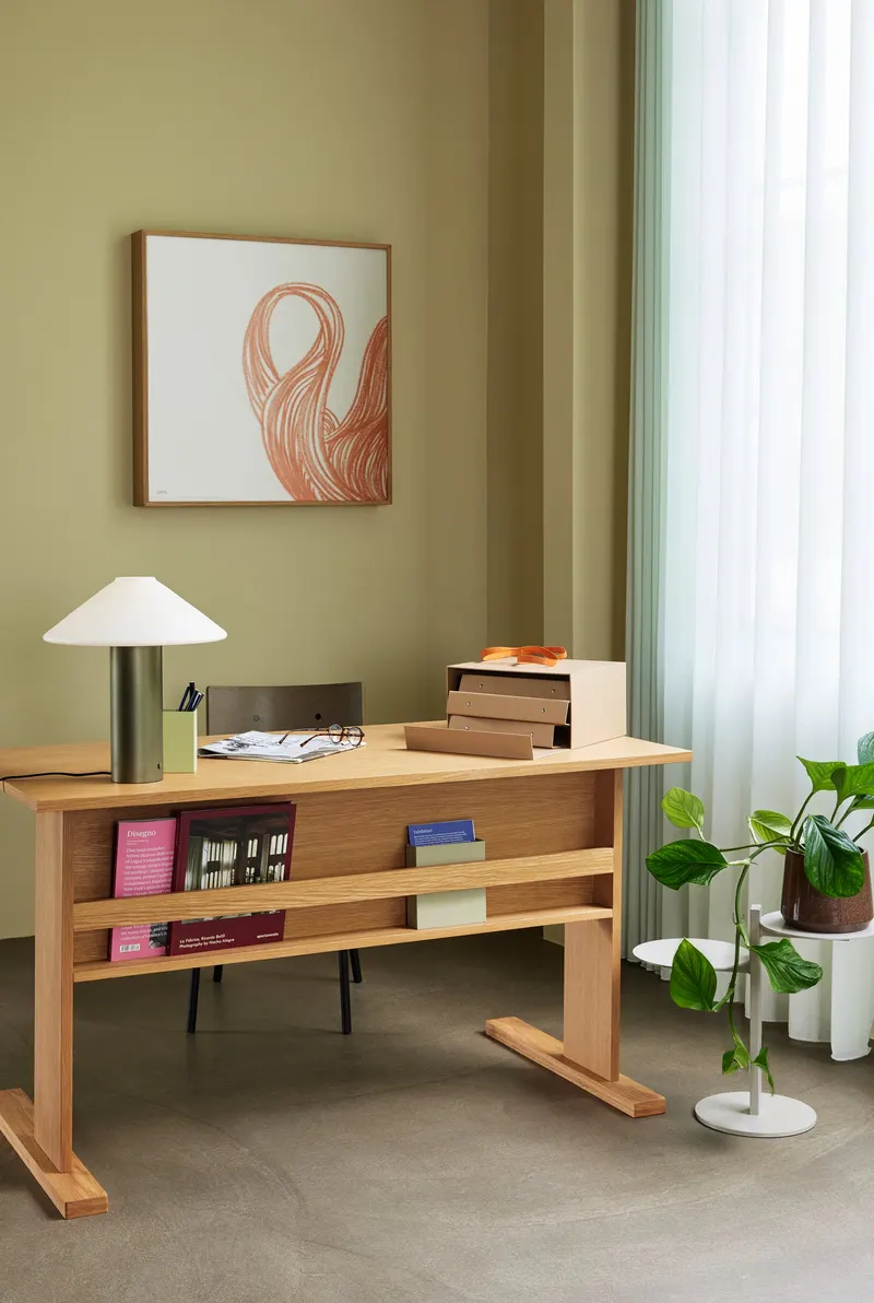 Hübsch Forma Schreibtisch in Naturfarben, 140 × 70 × H 78 cm, Ansicht 8