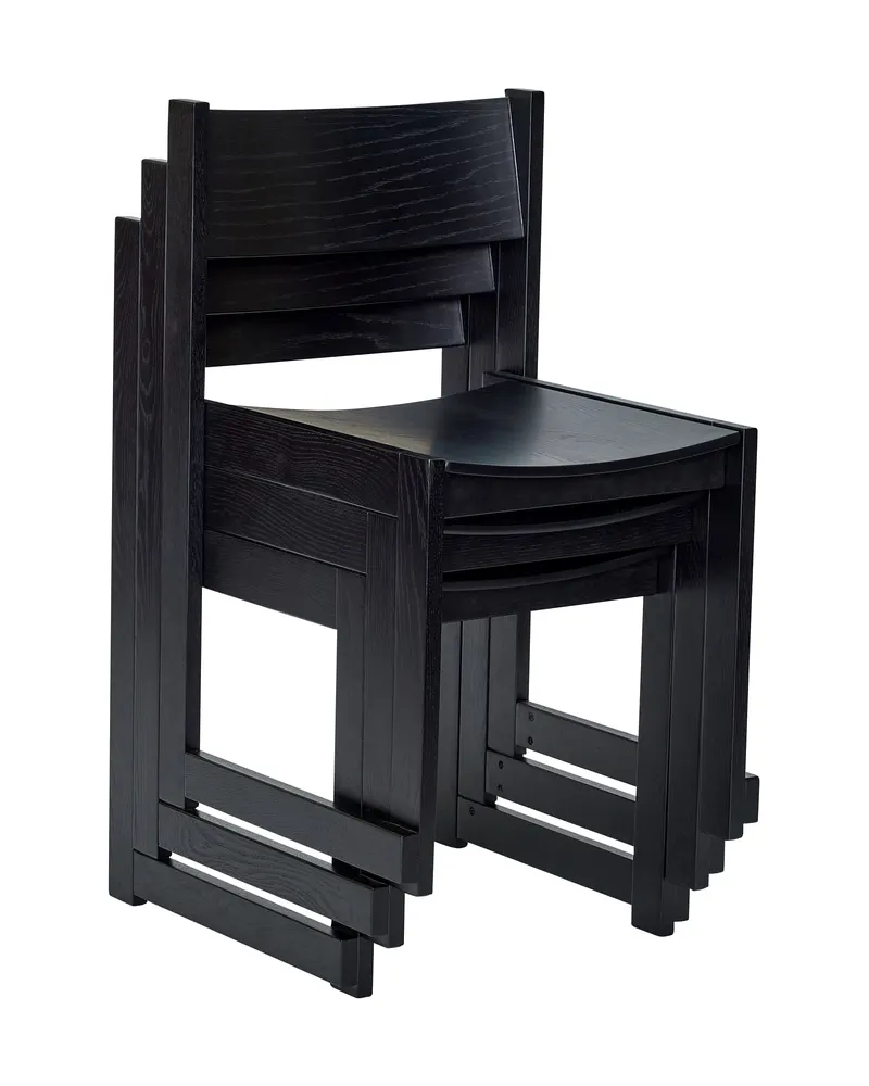 Hübsch Forma Esszimmerstuhl in Schwarz, 50 × 50 × H 80 cm, Ansicht 4