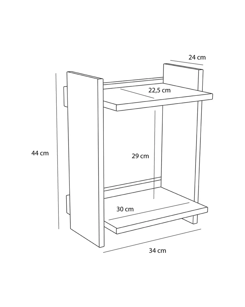 Hübsch Forma Regal in Naturfarben, 34 × 24 × H 44 cm, Ansicht 3