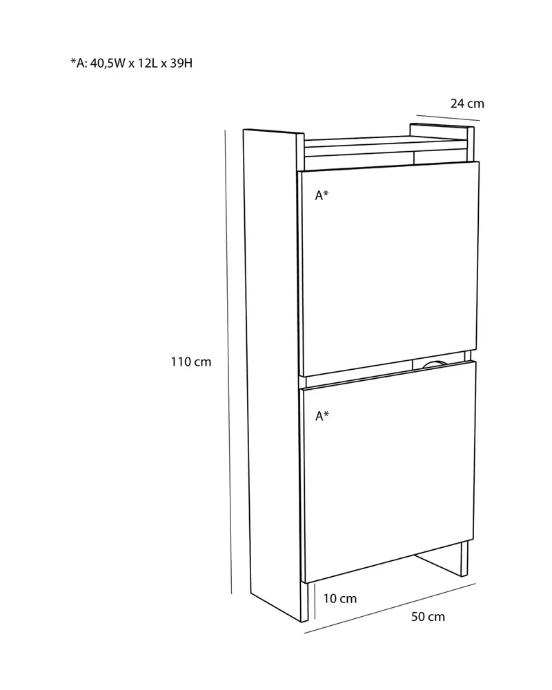 Hübsch Forma Schuhschrank in Naturfarben, 50 × 24 × H 110 cm, Ansicht 3